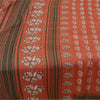 Sanskriti Vintage Dark Red Sarees Pure Silk Printed Sari Craft 5 Yard Sustainable Fabric