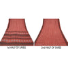 Sanskriti Vintage Dark Red Sarees Pure Silk Printed Sari Craft 5 Yard Sustainable Fabric