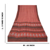 Sanskriti Vintage Dark Red Sarees Pure Silk Printed Sari Craft 5 Yard Sustainable Fabric