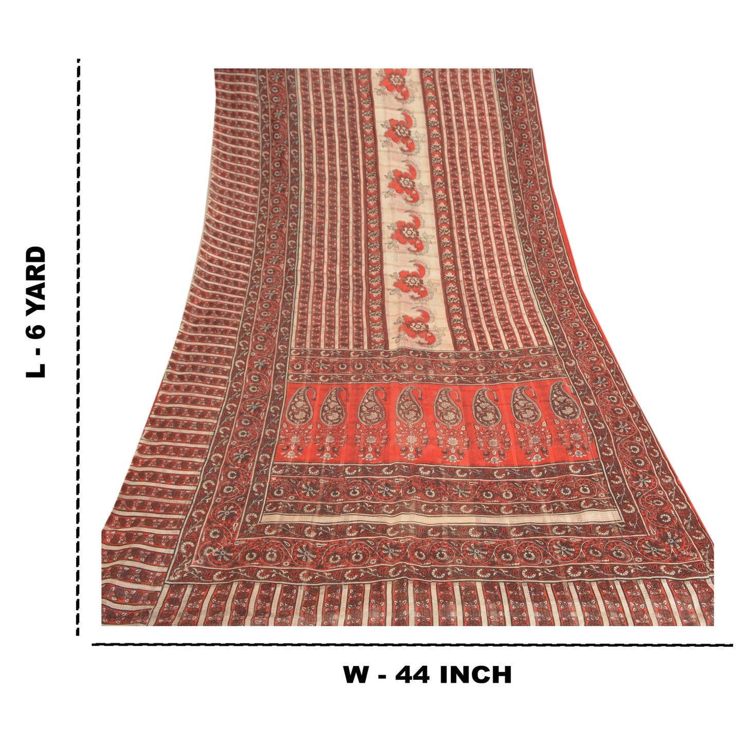 Sanskriti Vintage Red Sarees 100% Pure Silk Sustainable Fabric Craft Printed Soft Sari