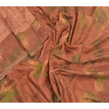 Load image into Gallery viewer, Sanskriti Vintage Brown Sarees Indian 100% Pure Silk Printed Sari Craft Fabric
