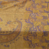 Sanskriti Vintage Sarees Brown 100% Pure Silk Printed Sari 5YD Soft Craft Sustainable Fabric