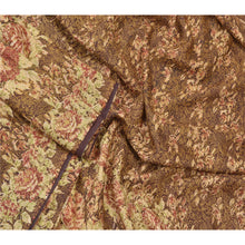 Load image into Gallery viewer, Sanskriti Vintage Brown Sarees 100% Pure Silk Printed Sari 5YD Soft Craft Fabric
