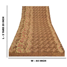 Load image into Gallery viewer, Sanskriti Vintage Brown Sarees 100% Pure Silk Printed Sari 5YD Soft Craft Fabric
