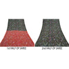 Sanskriti Vintage Black Sarees 100% Pure Silk Printed Sari Soft 5yd Craft Sustainable Fabric