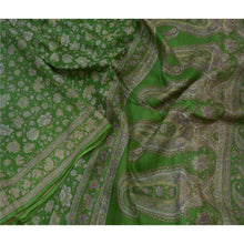 Load image into Gallery viewer, Sanskriti Vintage Green Sarees 100% Pure Silk Printed Sari Craft Sewing Fabric
