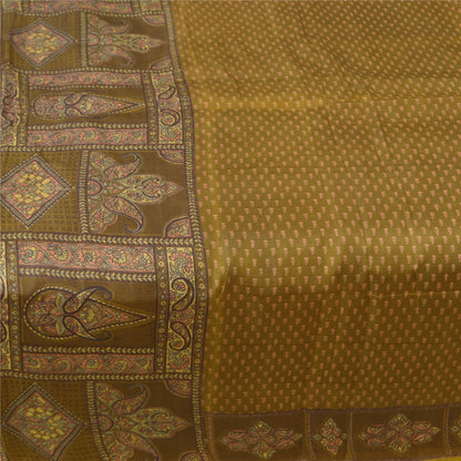Sanskriti Vintage Grønne Sarier 100% Ren Silke Blomsterprintet Sari Håndværksmæssigt Bæredygtigt Stoff
