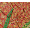 Sanskriti Vintage Indian Sarees Pure Silk Floral Printed Sari Craft 5YD Sustainable Fabric