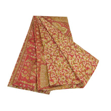 Load image into Gallery viewer, Sanskriti Vintage Red Sarees 100% Pure Silk Floral Printed Sari 5yd Craft Fabric
