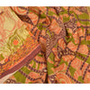 Sanskriti Vintage Indian Sarees Pure Silk Floral Printed Sari Craft 5YD Sustainable Fabric