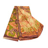 Sanskriti Vintage Indian Sarees Pure Silk Floral Printed Sari Craft 5YD Sustainable Fabric