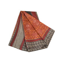 Load image into Gallery viewer, Sanskriti Vintage Dark Red Indian Sarees Pure Silk Printed Sari 5yd Craft Fabric
