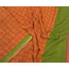 Sanskriti Vintage Red Sarees Pure Silk Printed Zari Woven Sari Soft Craft Sustainable Fabric