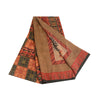 Sanskriti Vintage Dark Red Indian Sarees Pure Silk Printed Sari 5yd Craft Sustainable Fabric