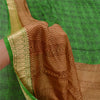 Sanskriti Vintage Green Sarees 100% Pure Silk Printed Sari Soft Sewing Sustainable Fabric