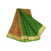 Sanskriti Vintage Green Sarees 100% Pure Silk Printed Sari Soft Sewing Sustainable Fabric