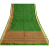 Sanskriti Vintage Green Sarees 100% Pure Silk Printed Sari Soft Sewing Sustainable Fabric