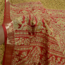 Load image into Gallery viewer, Sanskriti Vintage Green Sarees Pure Silk Printed Zari Border Sari Craft Fabric

