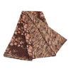 Sanskriti Vintage Coffee-Brown Sarees Pure Silk Floral Printed Sari Craft Sustainable Fabric
