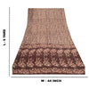 Sanskriti Vintage Coffee-Brown Sarees Pure Silk Floral Printed Sari Craft Sustainable Fabric