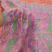 Load image into Gallery viewer, Sanskriti Vintage Red Sarees Pure Silk Printed Sari Soft Floral 5yd Craft Fabric
