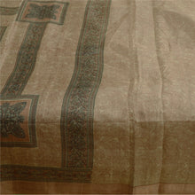 Load image into Gallery viewer, Sanskriti Vintage Brown Sarees 100% Pure Silk Printed Sari Soft 5yd Craft Fabric
