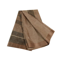 Load image into Gallery viewer, Sanskriti Vintage Brown Sarees 100% Pure Silk Printed Sari Soft 5yd Craft Fabric
