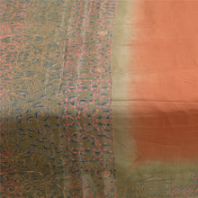 Load image into Gallery viewer, Sanskriti Vintage Rusty Orange Pure Silk Printed Sarees Sari Soft Craft Fabric
