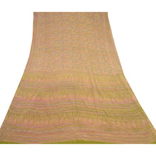 Load image into Gallery viewer, Sanskriti Vintage Green Sarees 100% Pure Silk Printed Sari Craft Sewing Fabric
