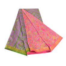 Load image into Gallery viewer, Sanskriti Vintage Hot Pink Art Silk Sarees Printed Zari Border Sari Craft Fabric
