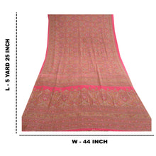 Load image into Gallery viewer, Sanskriti Vintage Pink Indian Art Silk Sarees Printed Sari 5yd Soft Craft Fabric
