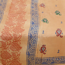 Load image into Gallery viewer, Sanskriti Vintage Peach Indian Sarees Art Silk Printed Sari Decor Craft Fabric
