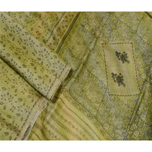 Load image into Gallery viewer, Sanskriti Vintage Olive Green Sarees Indian Pure Silk Printed Sari Craft Fabric
