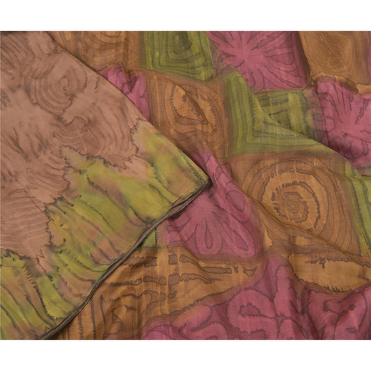 Sanskriti Vintage Multi-color Printed Sarees 100% Pure Silk Sari Craft Sustainable Fabric