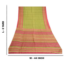 Load image into Gallery viewer, Sanskriti Vintage Green Bandhani Printed Sarees Pure Silk Sari Soft Craft Fabric
