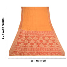 Load image into Gallery viewer, Sanskriti Vintage Mustard Indian Sarees 100% Pure Silk Printed Sari Craft Fabric
