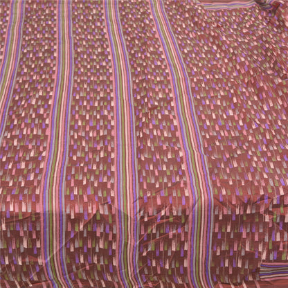 Sanskriti Vintage Dark Red Indian Sarees 100% Pure Silk Printed Sari Sustainable Fabric