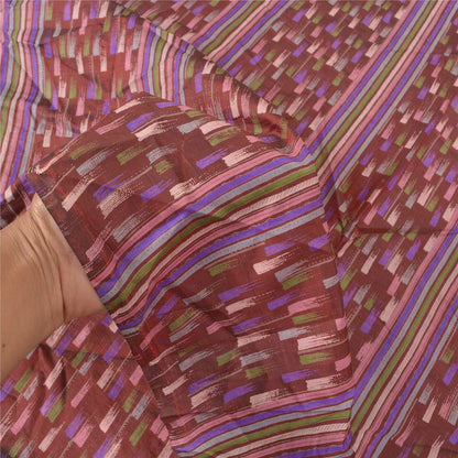 Sanskriti Vintage Dark Red Indian Sarees 100% Pure Silk Printed Sari Sustainable Fabric