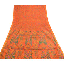 Load image into Gallery viewer, Sanskriti Vintage Orange Indian Sarees Art Silk Printed Sari 5yd Craft Fabric
