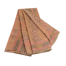 Load image into Gallery viewer, Sanskriti Vintage Brown Indian Sarees Art Silk Printed Sari Soft Craft Fabric
