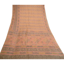 Load image into Gallery viewer, Sanskriti Vintage Brown Indian Sarees Art Silk Printed Sari Soft Craft Fabric
