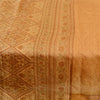 Sanskriti Vintage Saffron 100% Pure Silk Print Sarees Sari Floral Craft Sustainable Fabric