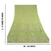 Sanskriti Vintage Green Sarees Printed 100% Pure Silk Sari 5yd Soft Craft Sustainable Fabric
