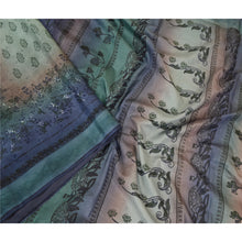 Load image into Gallery viewer, Sanskriti Vintage Gray Sarees Indian 100% Pure Silk Printed Sari Craft Fabric
