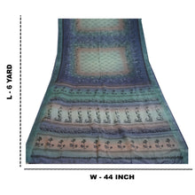 Load image into Gallery viewer, Sanskriti Vintage Gray Sarees Indian 100% Pure Silk Printed Sari Craft Fabric
