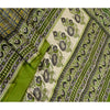Sanskriti Vintage Green Sarees Indian Pure Silk Printed Sari 5YD Craft Sustainable Fabric