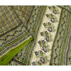 Sanskriti Vintage Green Sarees Indian Pure Silk Printed Sari 5YD Craft Sustainable Fabric