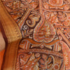 Sanskriti Vintage Sarees Orange Pure Silk Printed Sari 5yd Floral Craft Sustainable Fabric