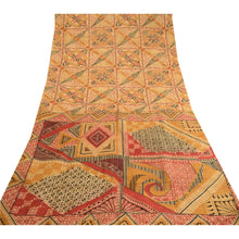 Load image into Gallery viewer, Sanskriti Vintage Sarees Multi Geometric Printed Pure Silk Sari 5yd Craft Fabric
