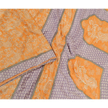 Load image into Gallery viewer, Sanskriti Vintage Sarees Orange Art Silk Indian Printed Sari Soft Craft Fabric
